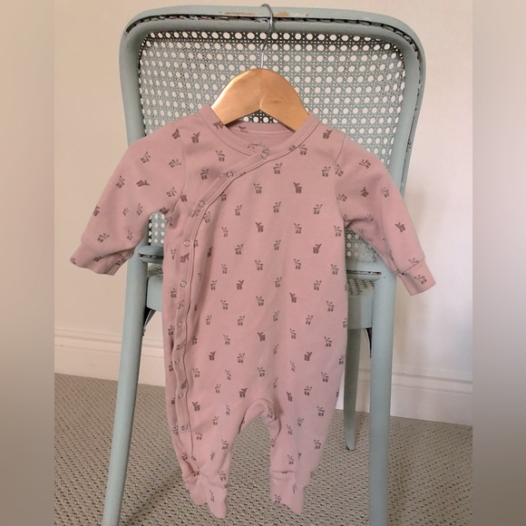 PEHR onesie! Pink with little deer motif! Size 3-6 Months. Snap buttons! - Picture 1 of 3